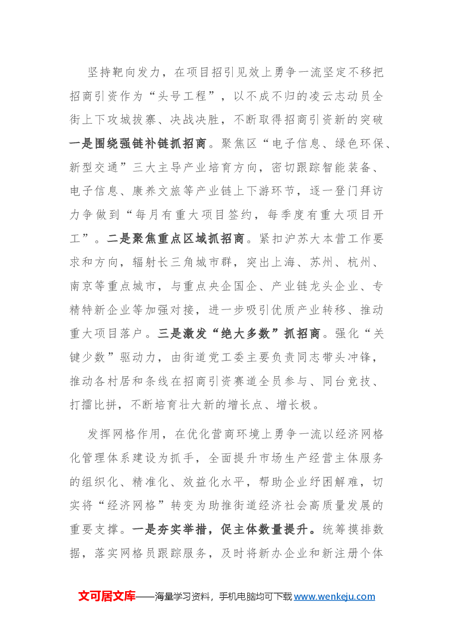 2024年度街道经济项目总结.docx，第2页预览