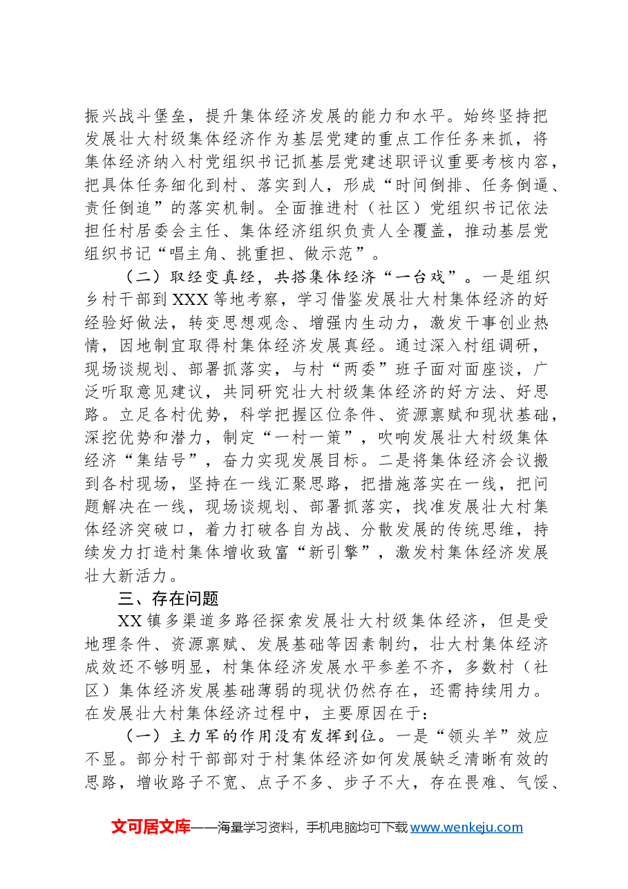 XX镇发展壮大村集体经济的调研报告.docx，第2页预览