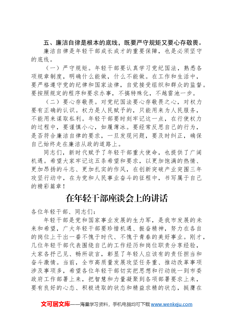 (4篇)在年轻干部座谈会上的讲话及发言材料汇编.docx,第4页预览