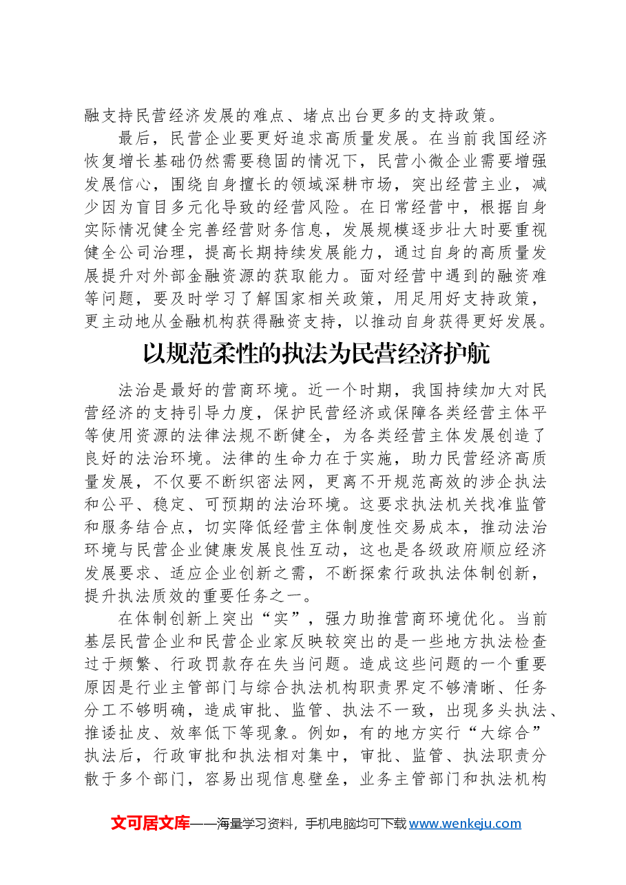 (8篇)民营经济主题研讨发言参考材料汇编.docx,第3页预览