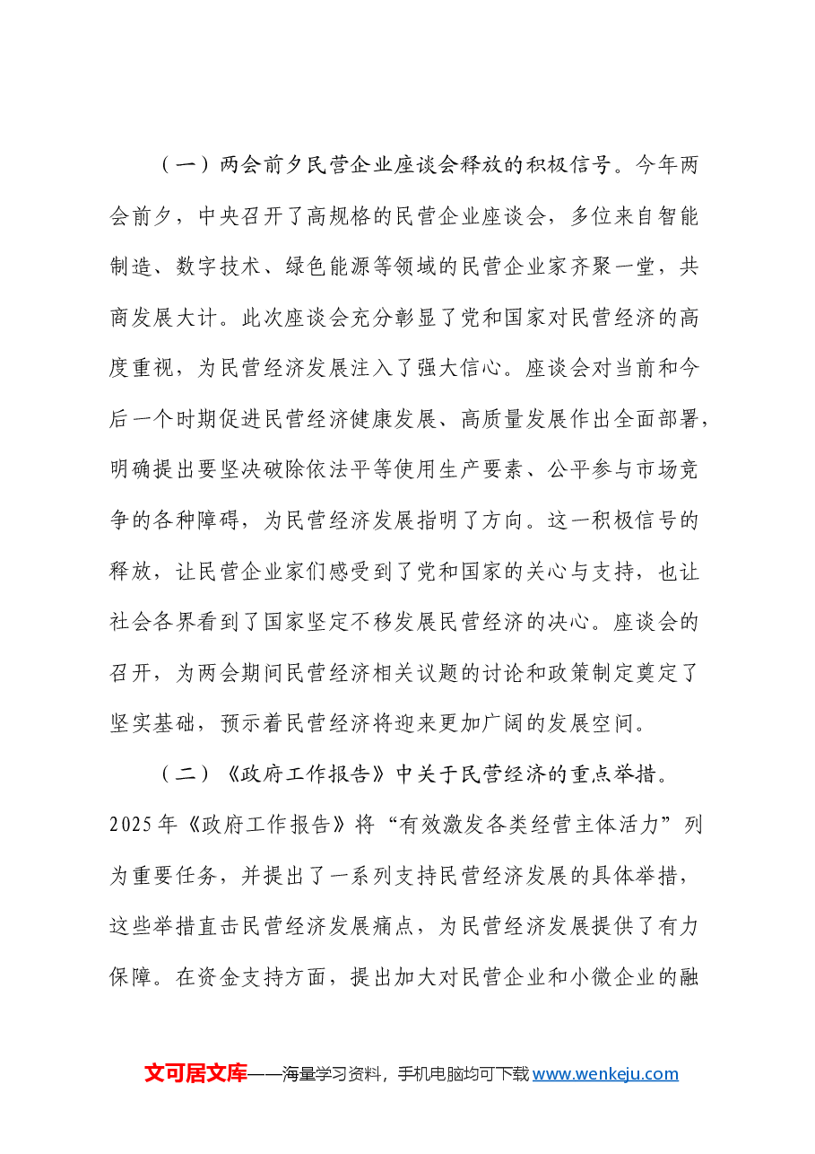 2025年两会党课:聚焦两会改革要点,推动民营经济高质量发展.docx,第4页预览