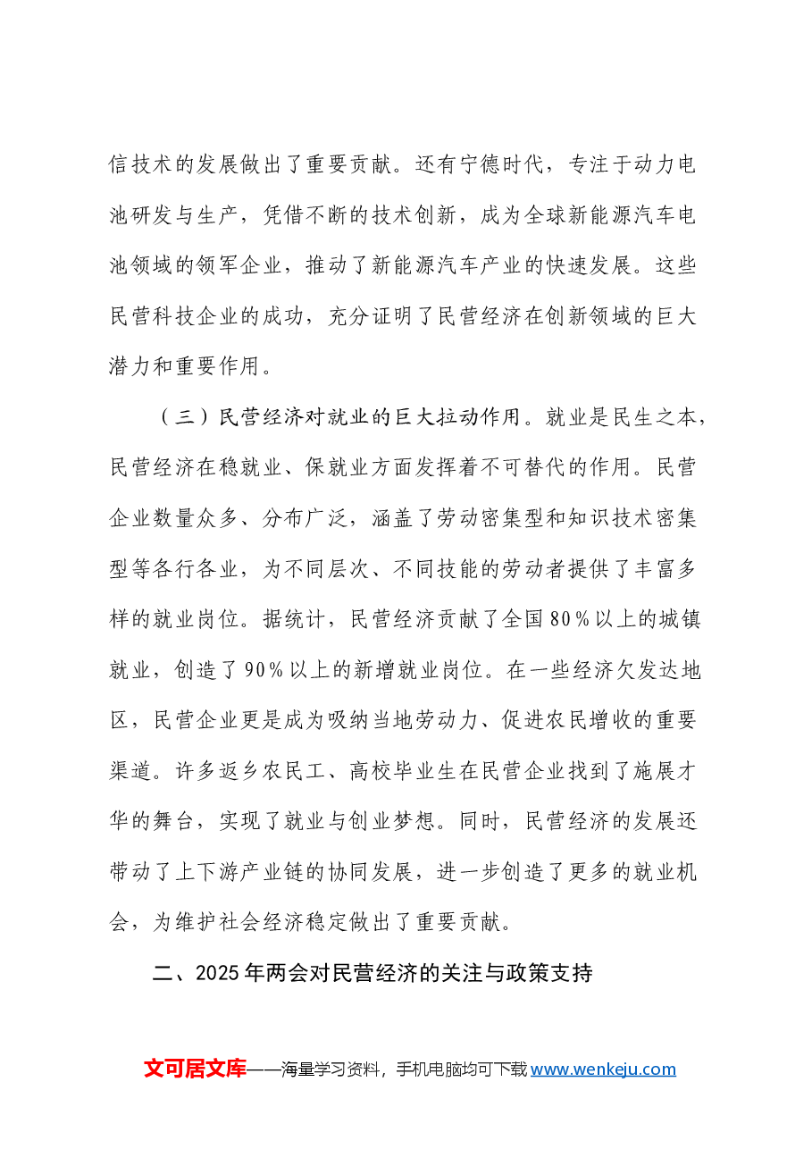2025年两会党课:聚焦两会改革要点,推动民营经济高质量发展.docx,第3页预览
