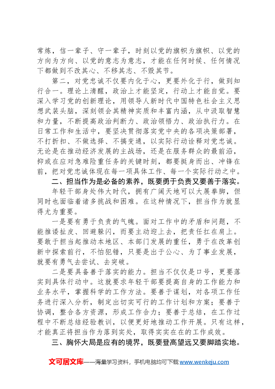 (4篇)在年轻干部座谈会上的讲话及发言材料汇编.docx,第2页预览