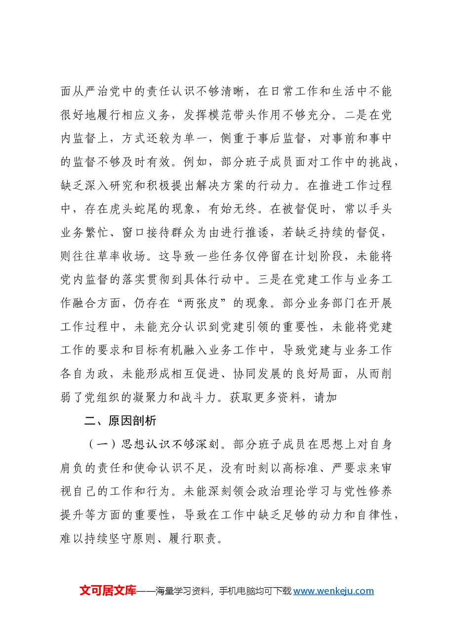 中心党支部2024年度组织生活会对照检查材料有形有感有效铸牢中华民族共同体意识方面.docx,第4页预览