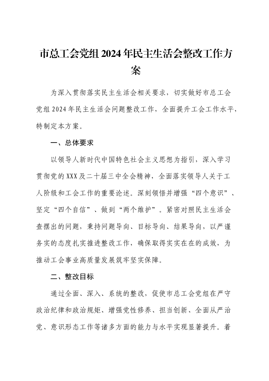 (会后)总工会2024年度民主生活会整改工作方案.docx,第1页预览