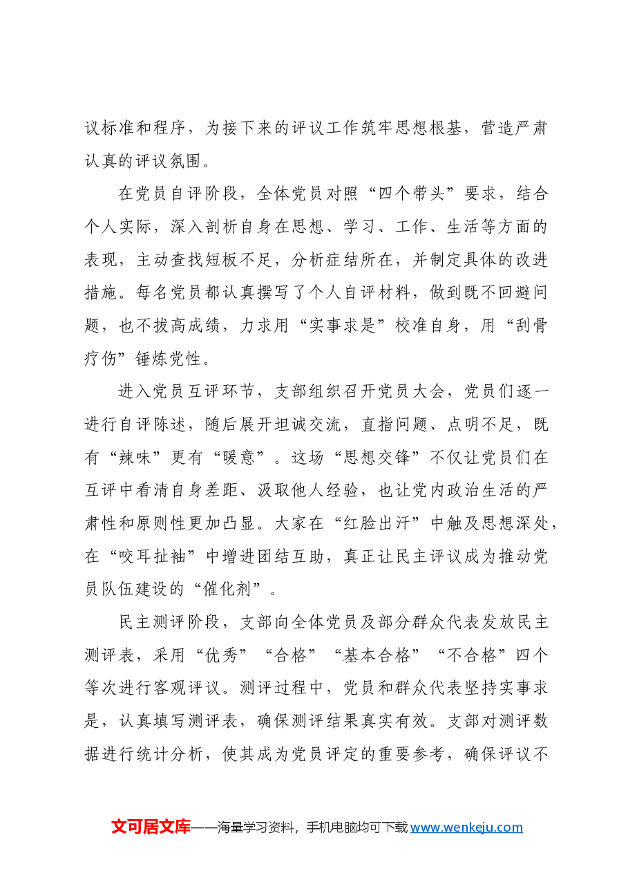 (会后)组织生活会支部民主评议党员情况总结报告.docx,第2页预览