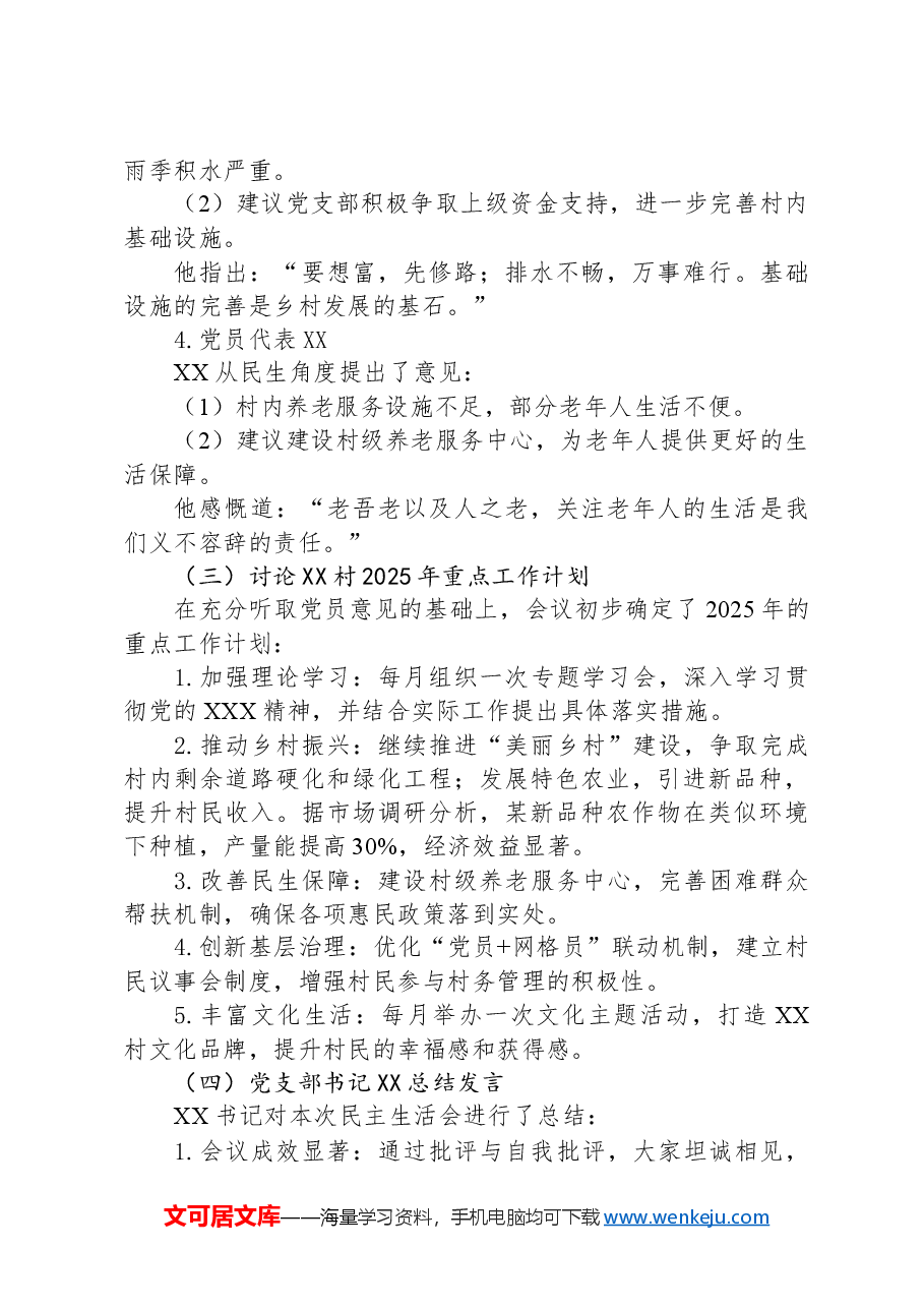 2024-2025年度XX村民主生活会会议记录.docx,第3页预览