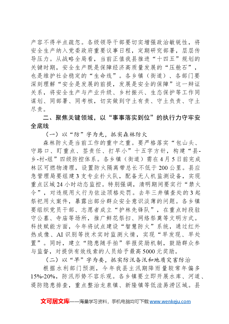 县安全生产委员会2025年第一次全体会议讲话.docx,第2页预览