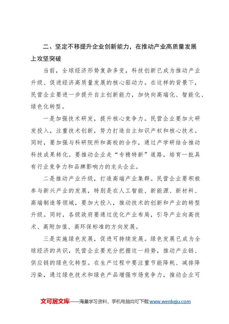 (3篇)在全市民营经济发展座谈会上的讲话材料汇编.docx,第3页预览
