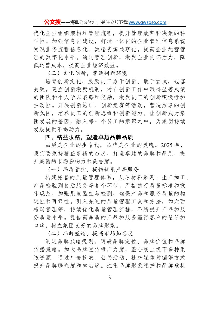 2025年工作部署会讲话稿:新高度、求务实;创新驱动、精益求精.docx,第3页预览