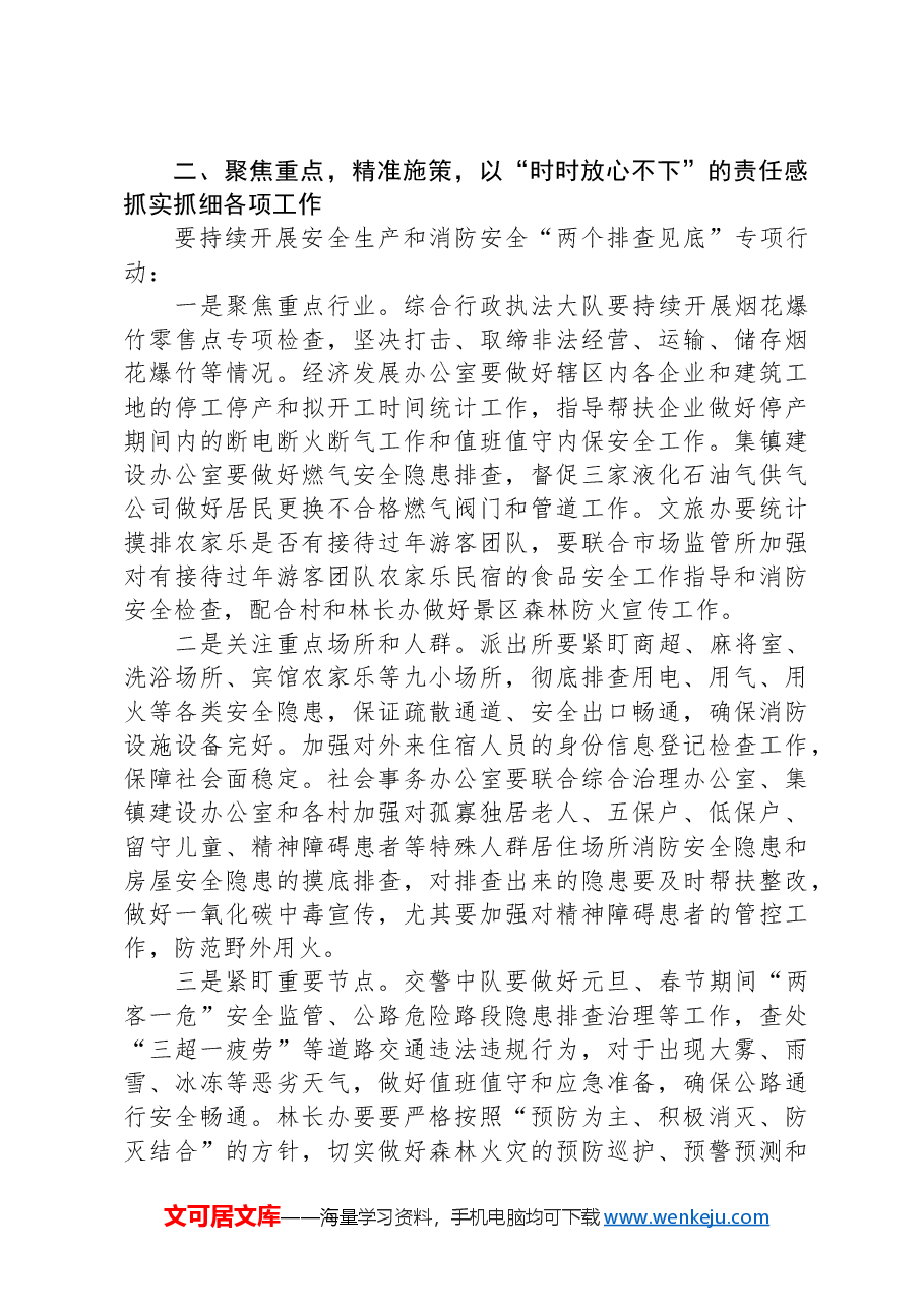 在2025年XX镇安全生产、消防安全和生态环境保护第一次全体会议上的讲话提纲.docx,第2页预览