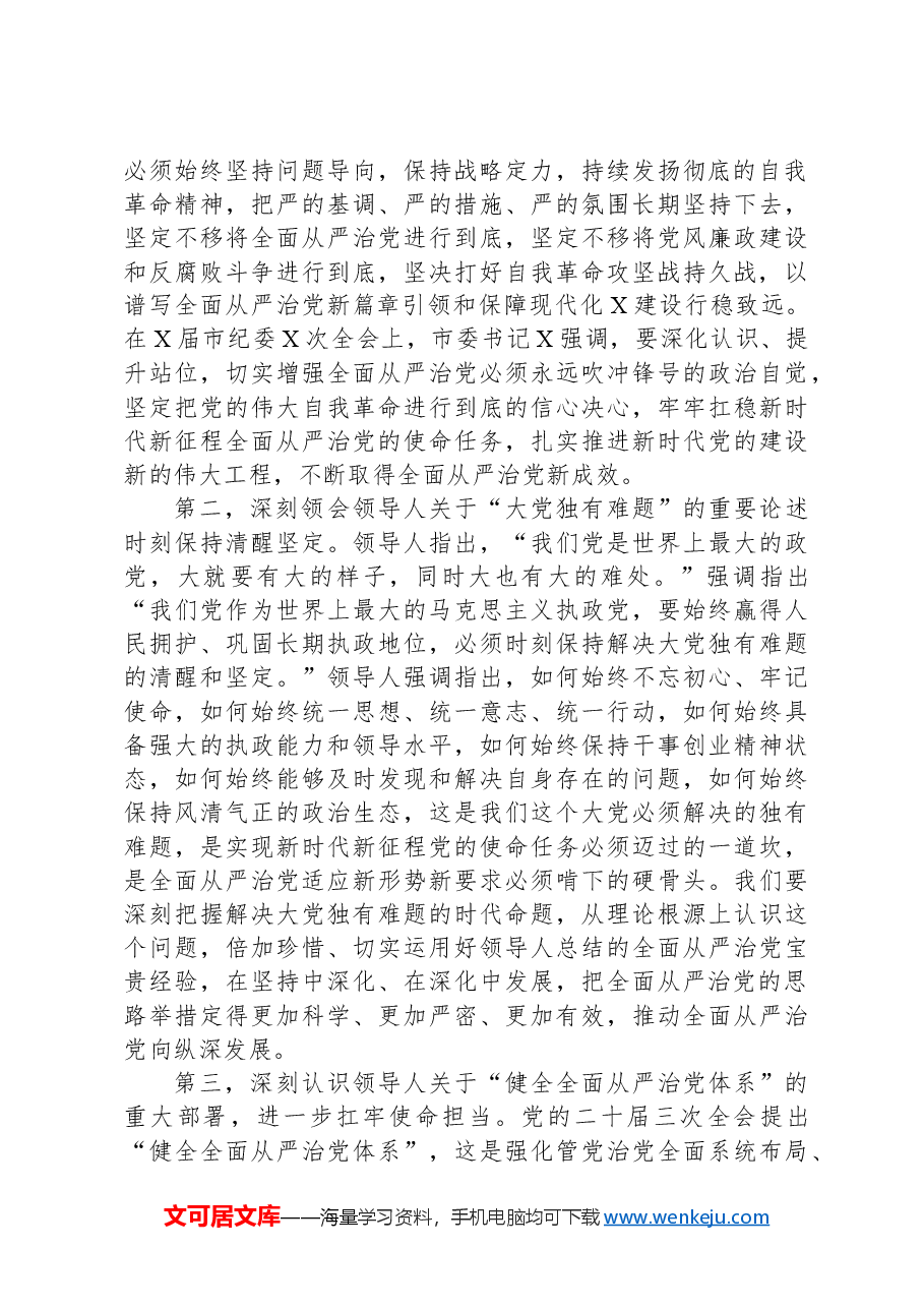 某县委书记在2025年县纪委全会上的讲话.docx,第3页预览