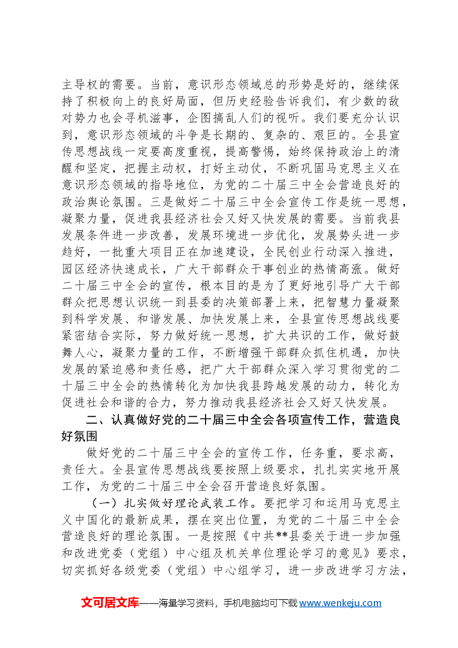 在2025年全县宣传思想工作暨意识形态联席会议上的讲话.docx,第2页预览