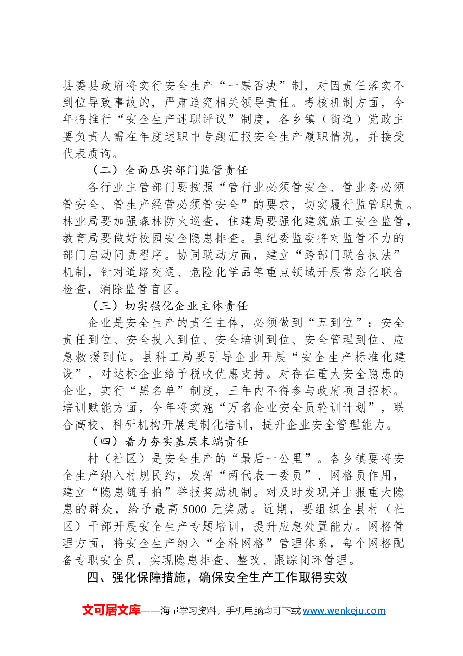 县安全生产委员会2025年第一次全体会议讲话.docx,第4页预览