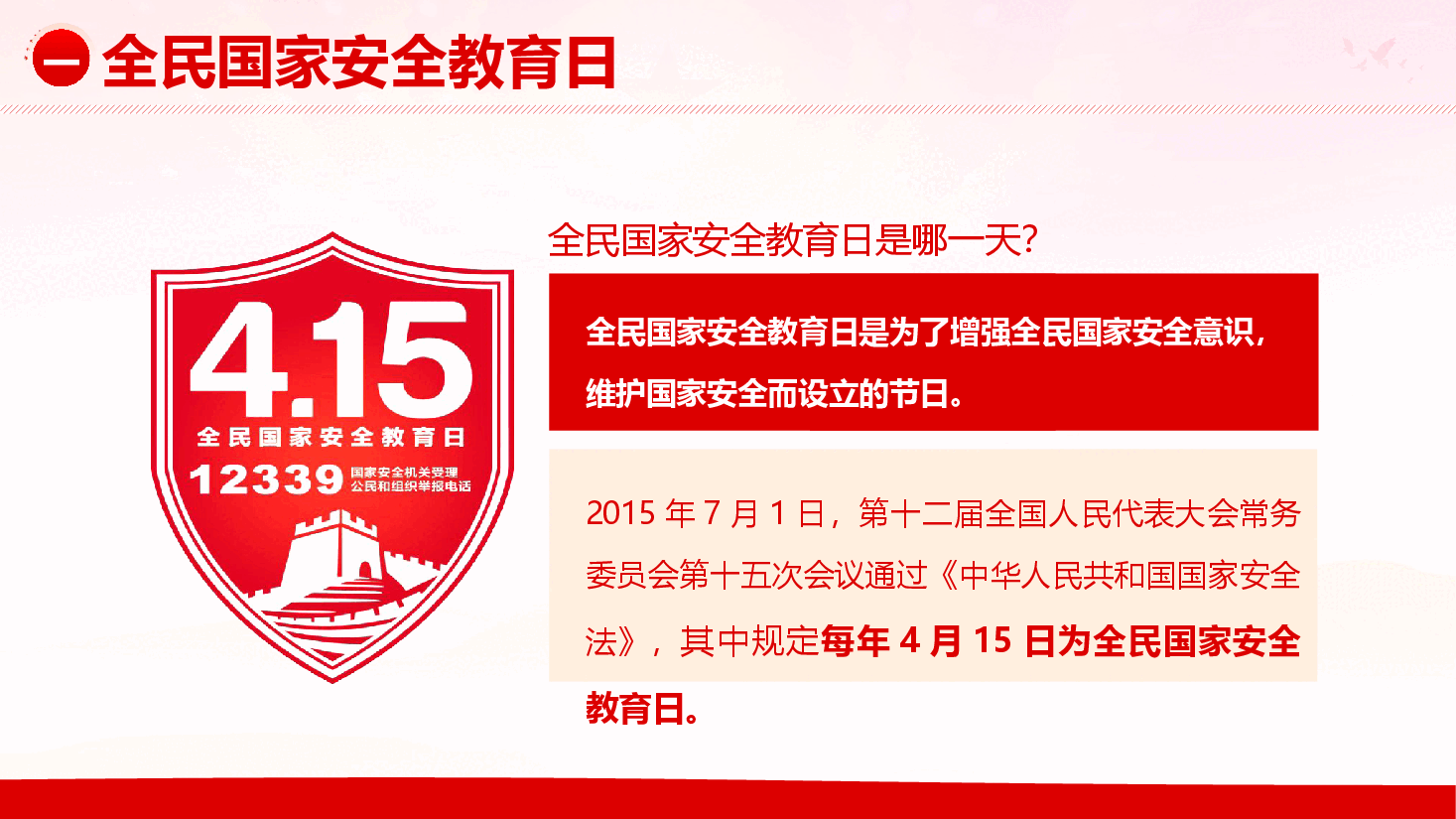 2025年“全民国家安全教育日”专题辅导授课《全民国家安全教育,走深走实10周年》(PPT+文字稿).pptx,第4页预览