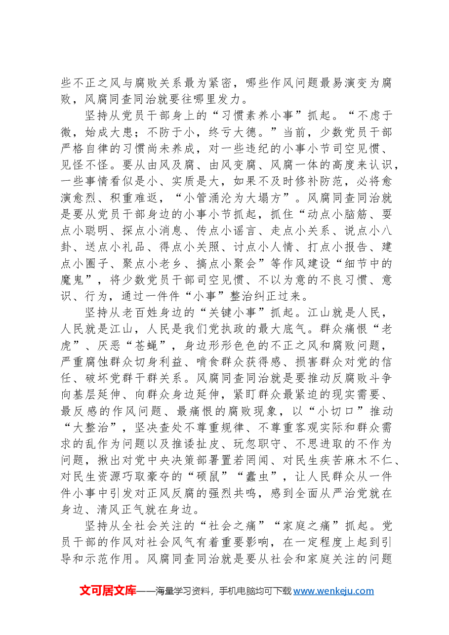 党课讲稿:坚持正风肃纪反腐相贯通深入推进风腐同查同治.docx,第3页预览