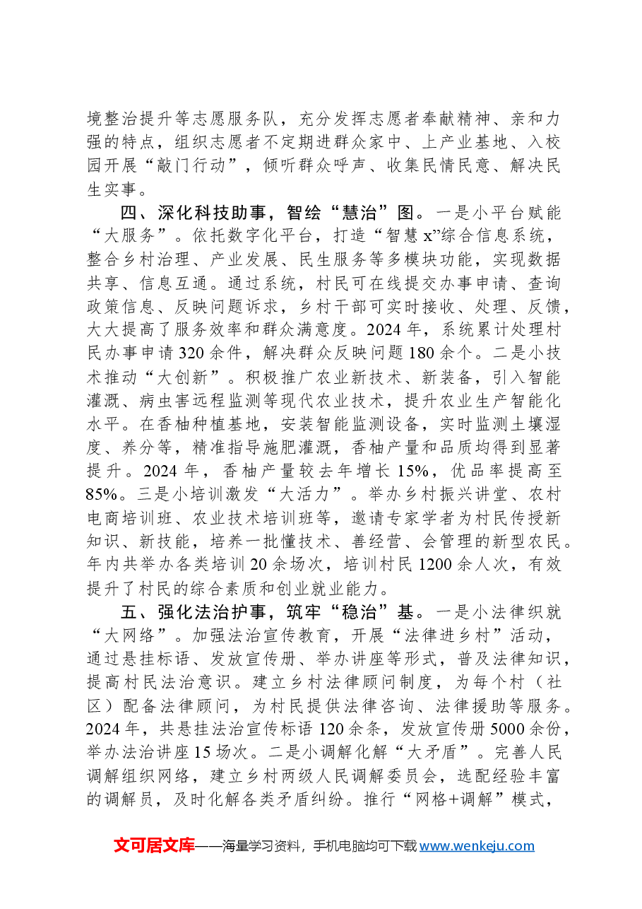 乡党委书记在乡村治理工作座谈会上的汇报发言.docx,第3页预览