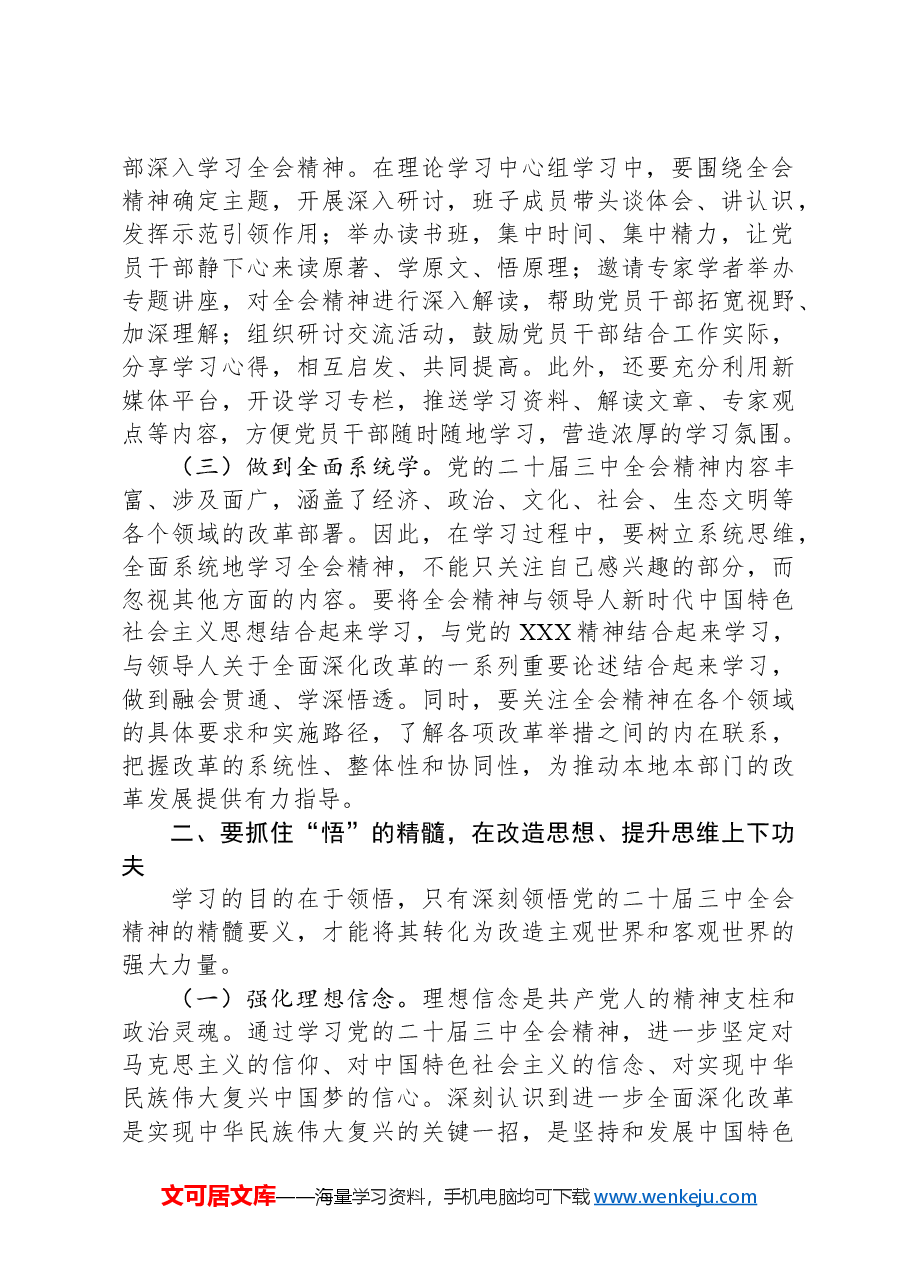 市委宣传部副书记学习党的二十届三中全会精神党委理论学习中心组发言材料.docx,第2页预览