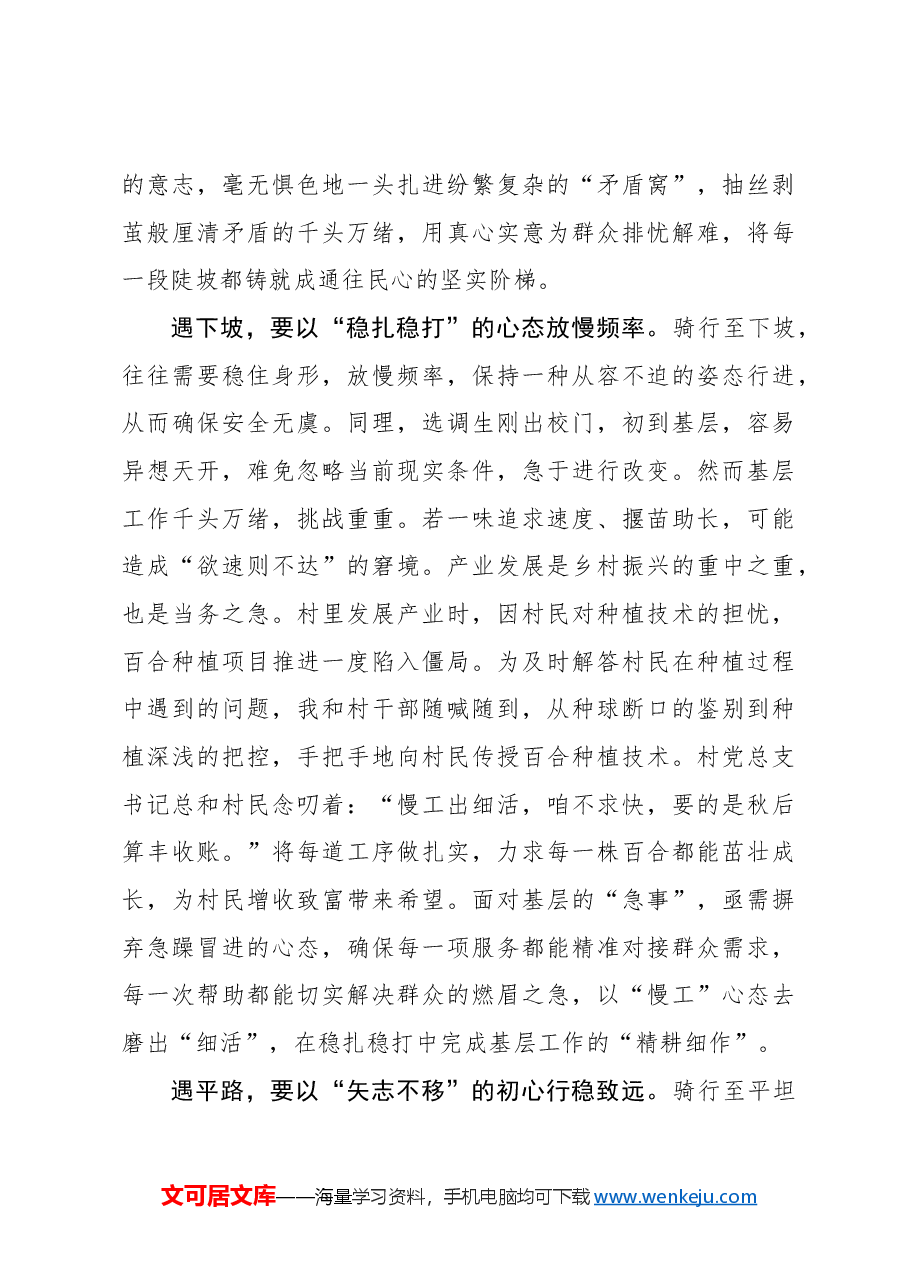 选调札记：骑行中的基层工作感悟.docx，第2页预览
