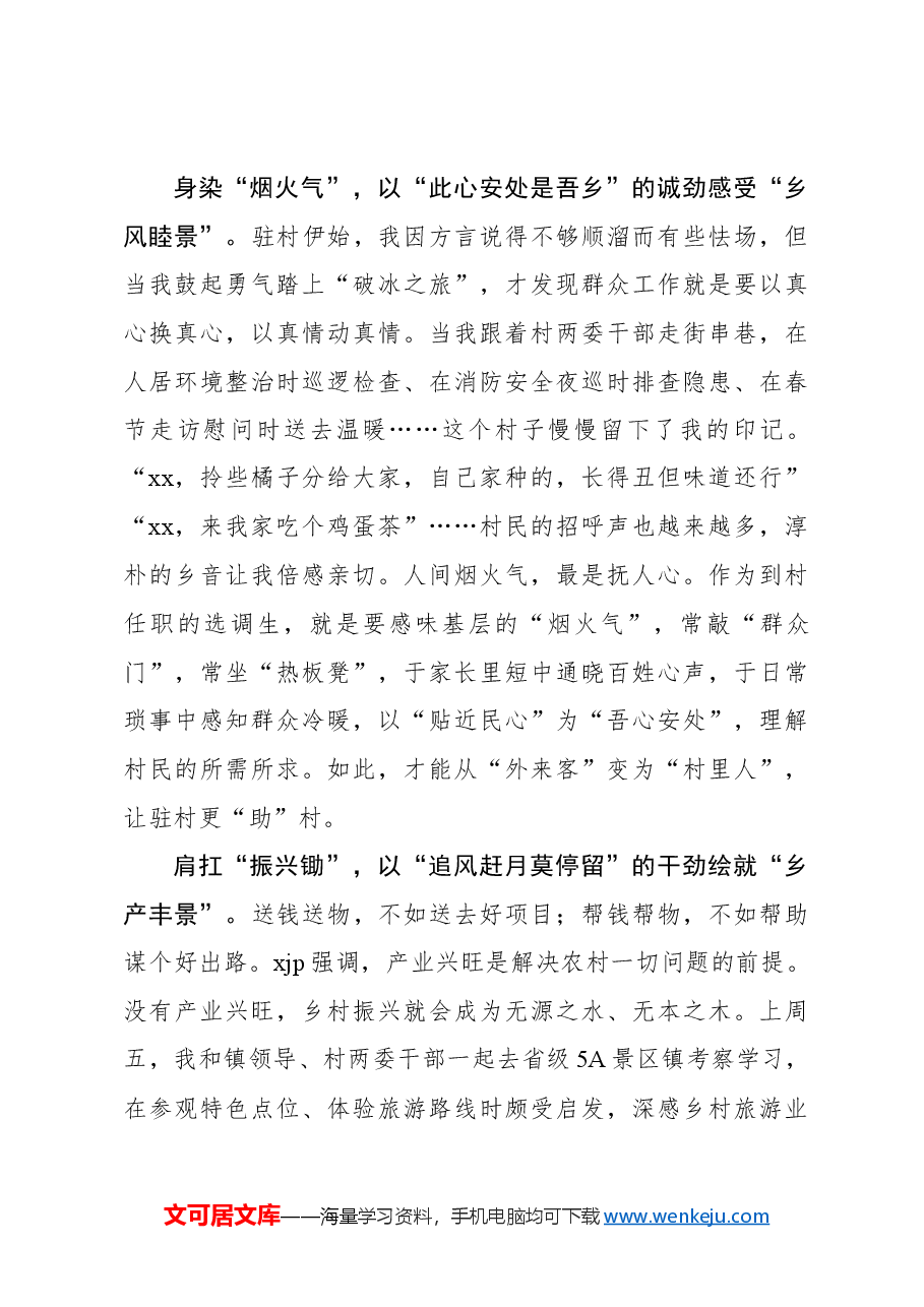 选调札记:村中亦有“景” 何处不春风.docx,第2页预览