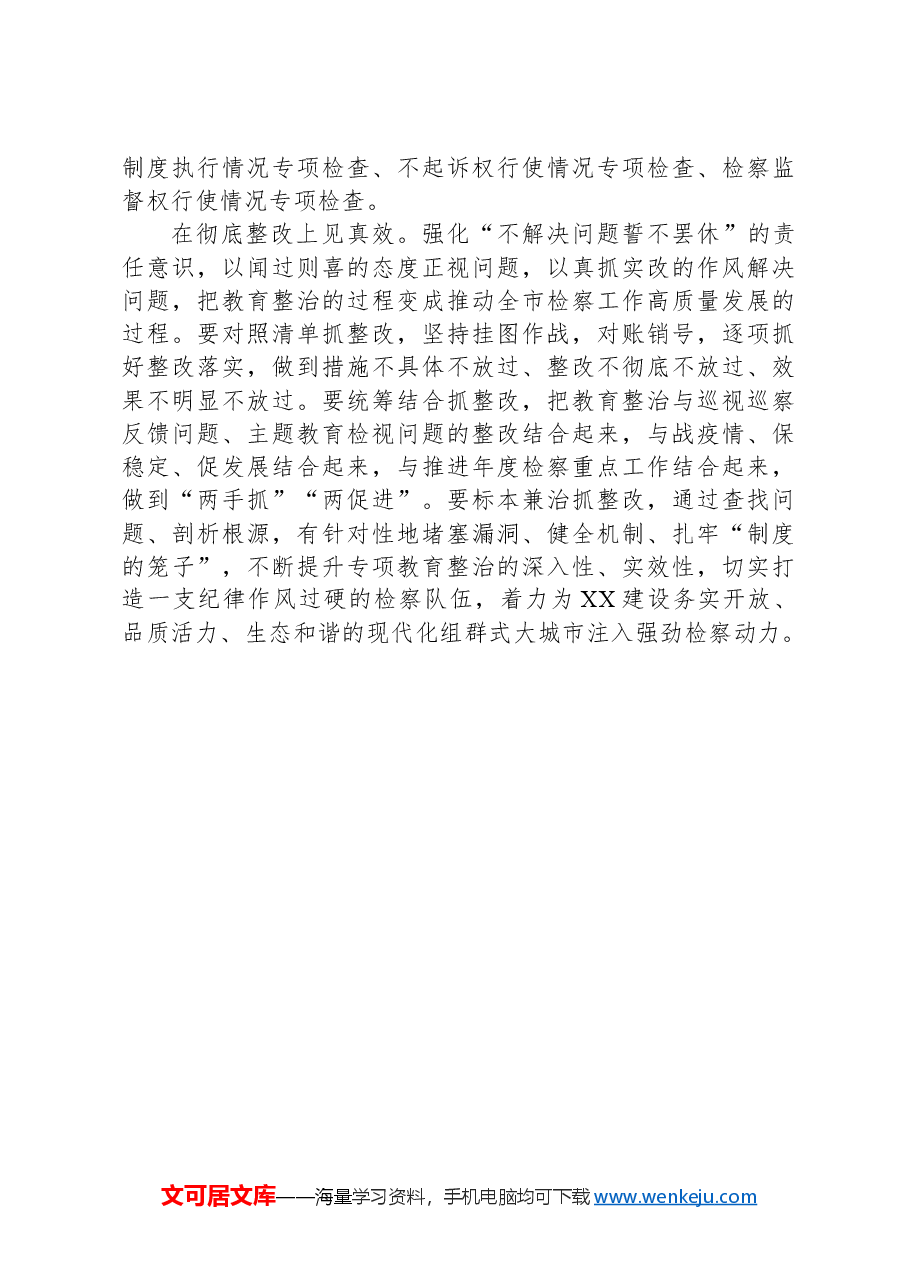 某市人民检察院党组书记、检察长作风建设心得研讨：认真学、深入查、彻底改，扎实推进纪律作风专项教育整治.docx，第2页预览