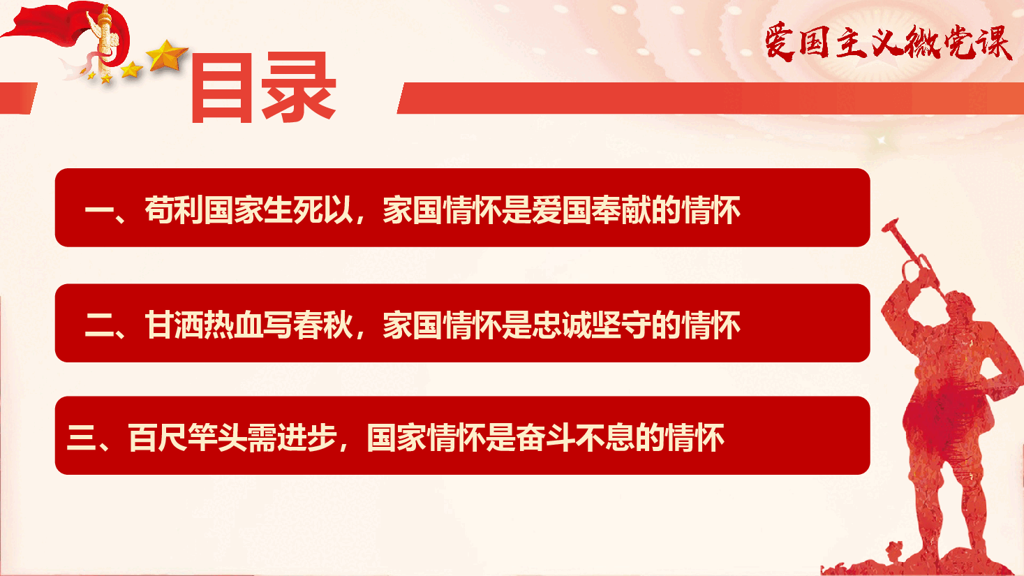 爱国主义教育微党课《矗立起家国情怀的精神灯塔》(PPT+文字稿).pptx,第3页预览