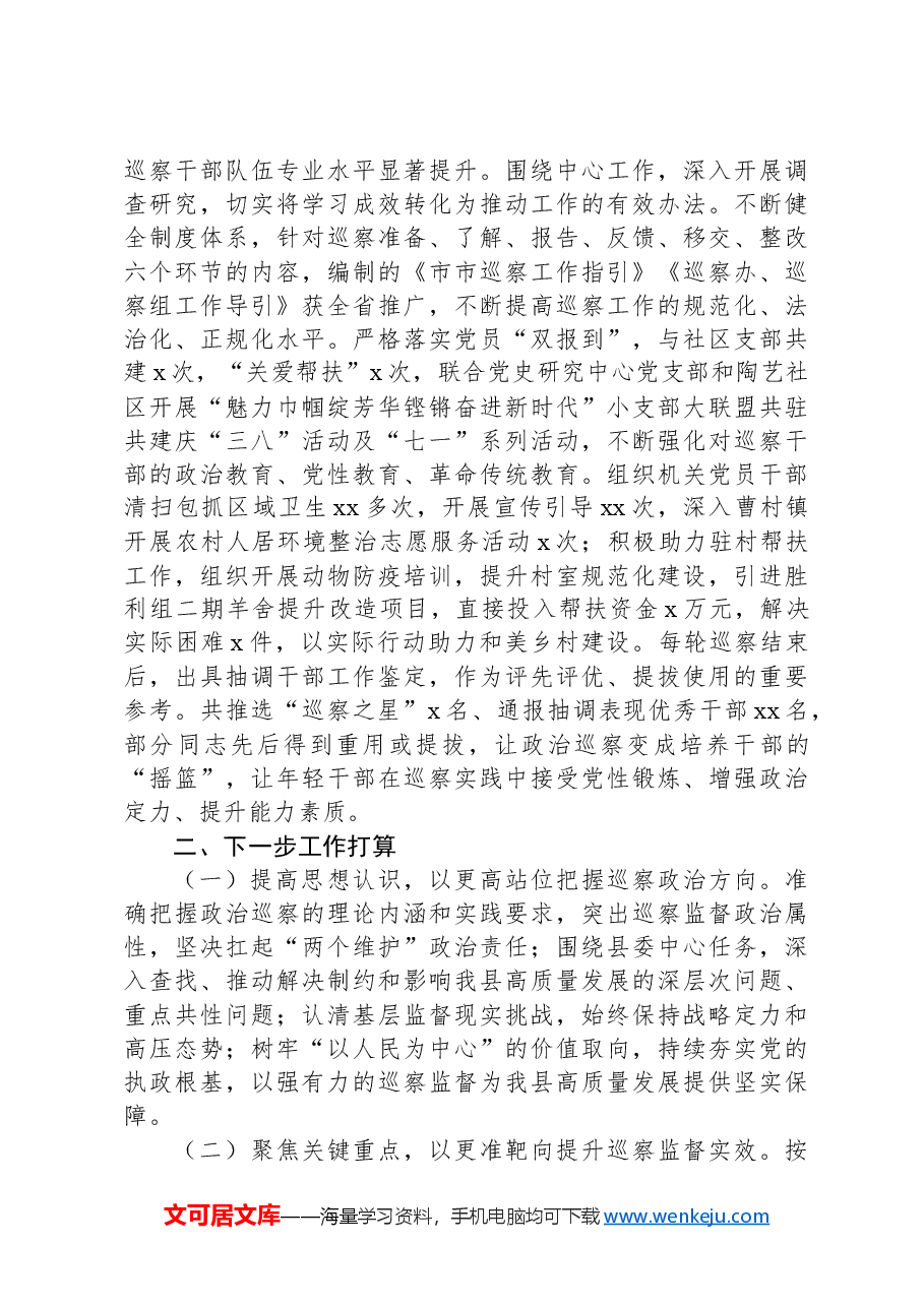 (2篇)关于巡察工作情况报告.docx,第4页预览