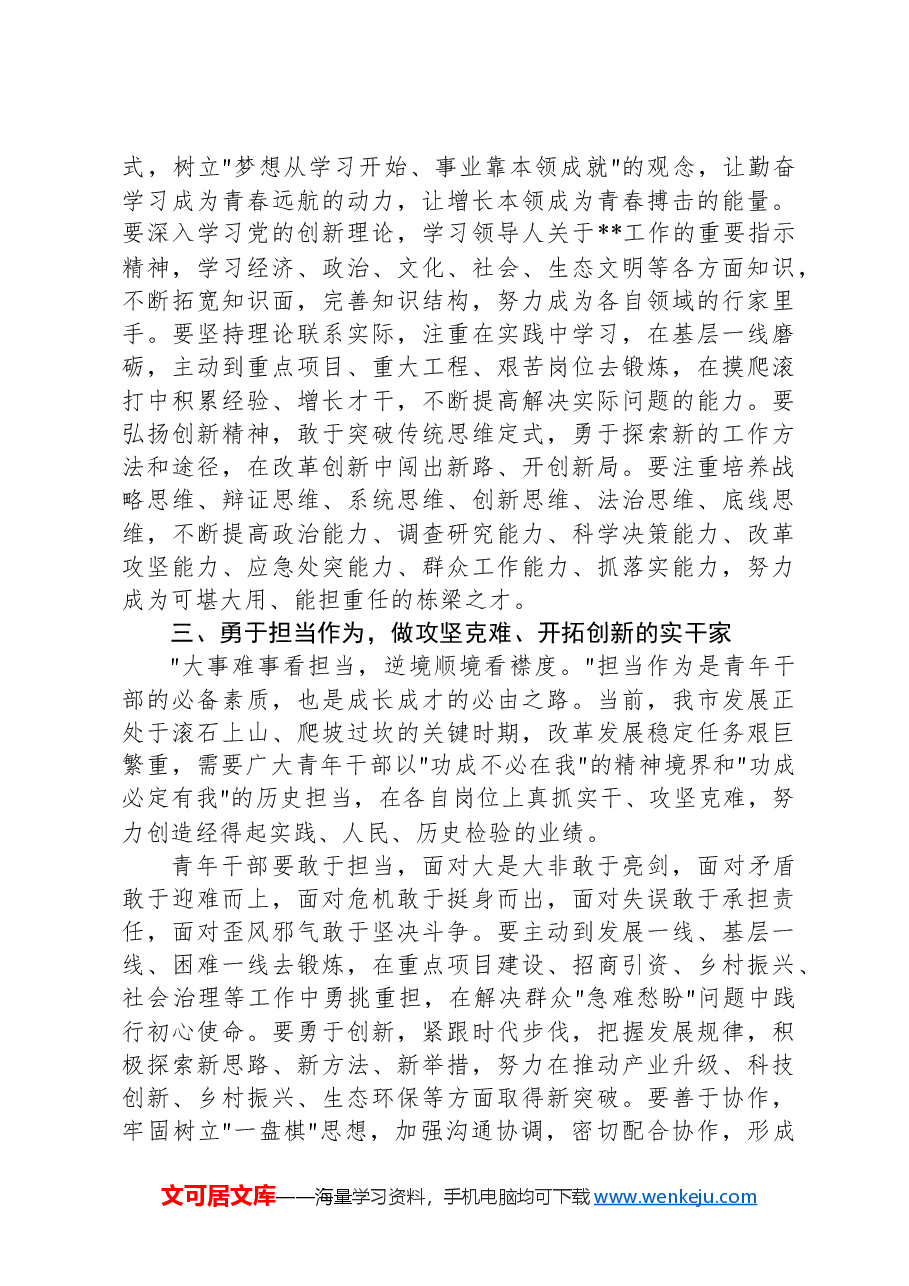 在2025年五四青年节青年干部座谈会上的讲话.docx,第3页预览