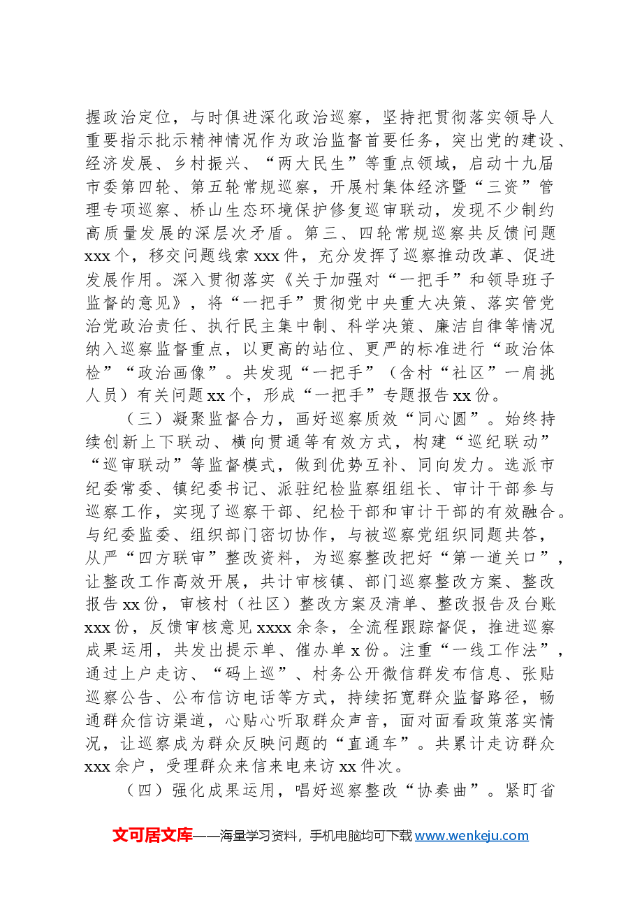 (2篇)关于巡察工作情况报告.docx,第2页预览