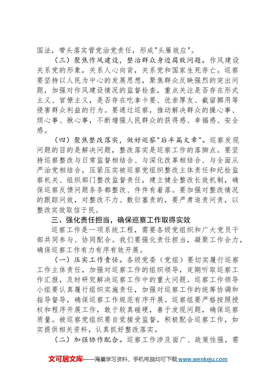在全市巡察工作动员会议上的讲话.docx,第3页预览