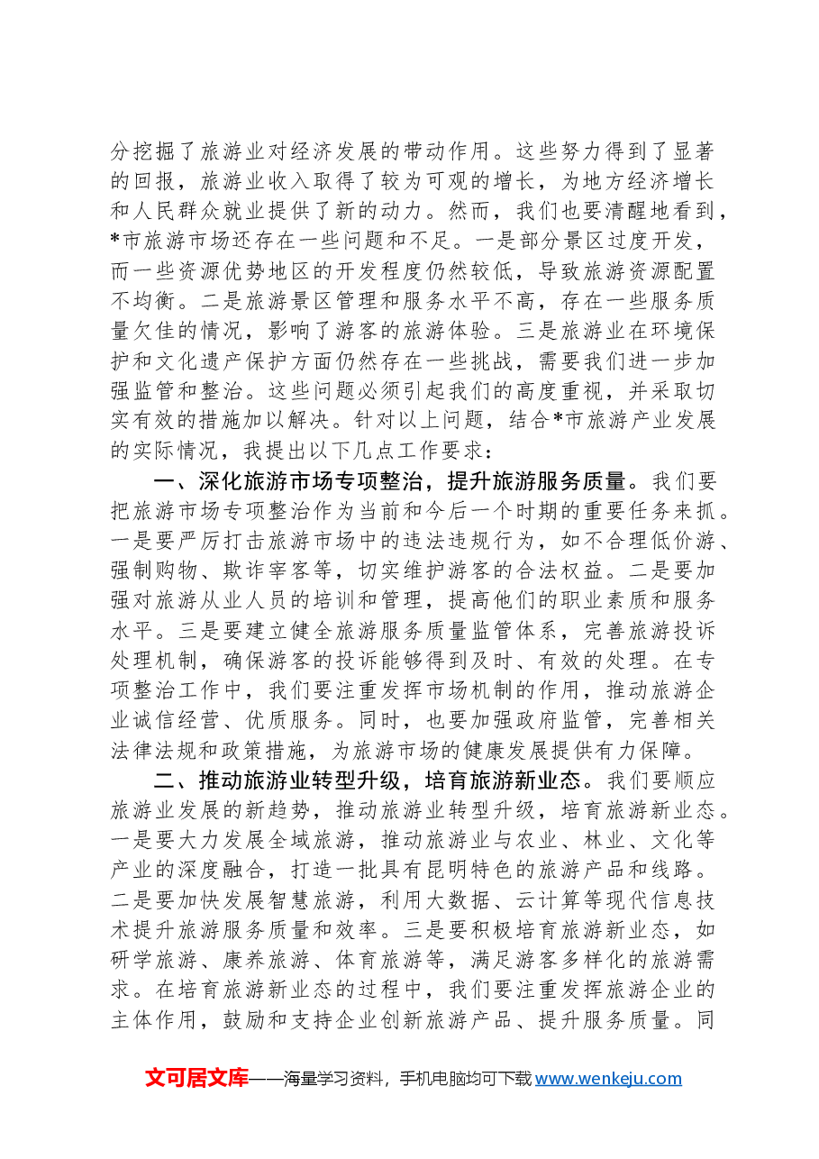 在2025年全市旅游市场专项整治工作推进会的讲话.docx,第2页预览