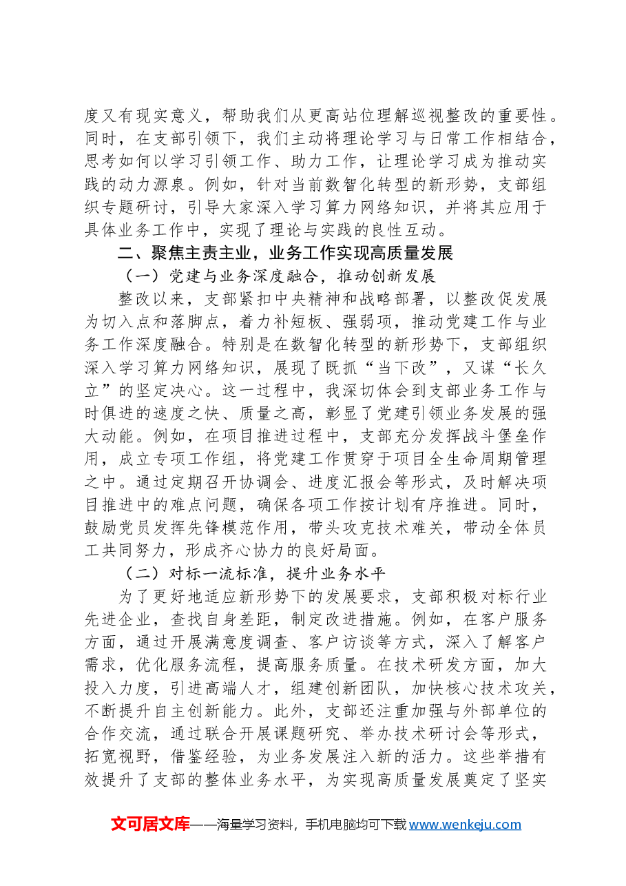 谈巡视巡察整改感悟:巡视巡察亮利刃整改落实迎新篇.docx,第2页预览
