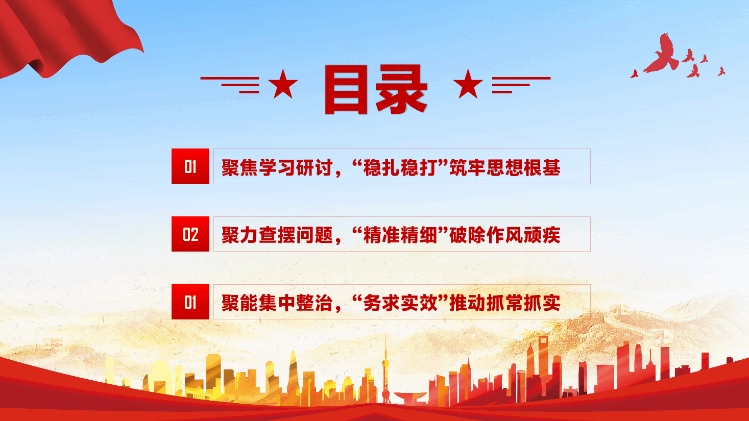 学习教育专题党课PPT(附讲稿):“学查改”贯通“稳准实”推进.pptx,第3页预览
