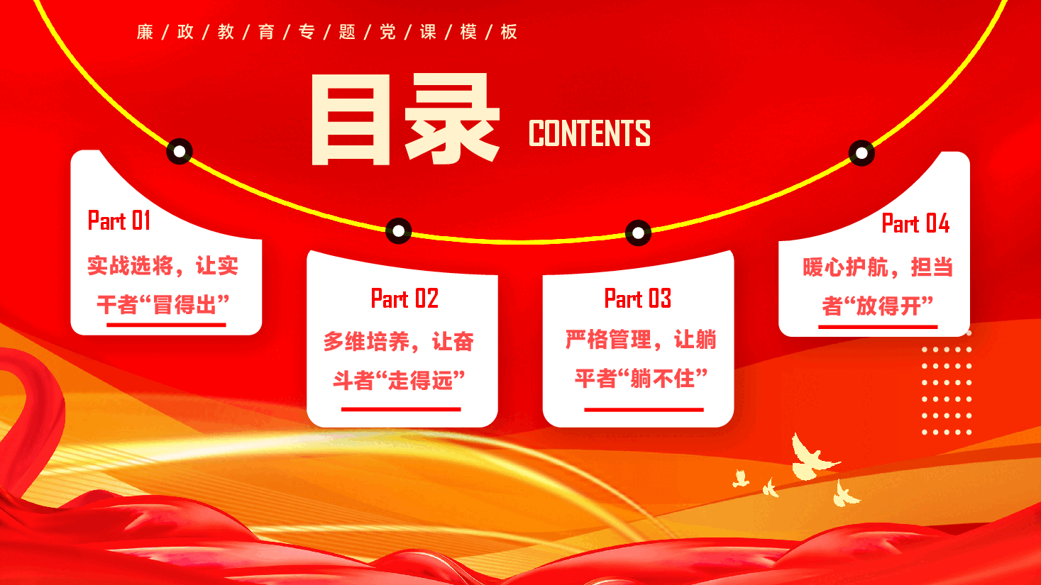 第二季度专题党课PPT(附文字稿):打造风清气正的干事创业环境,让干部敢闯敢为蔚然成风.pptx,第3页预览