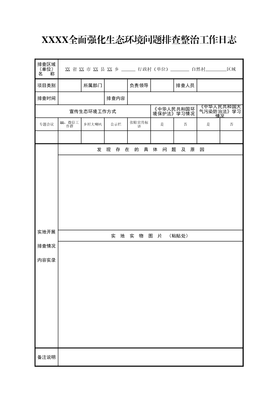 最新环保排查整改相关表格台账、清单.xlsx,第1页预览