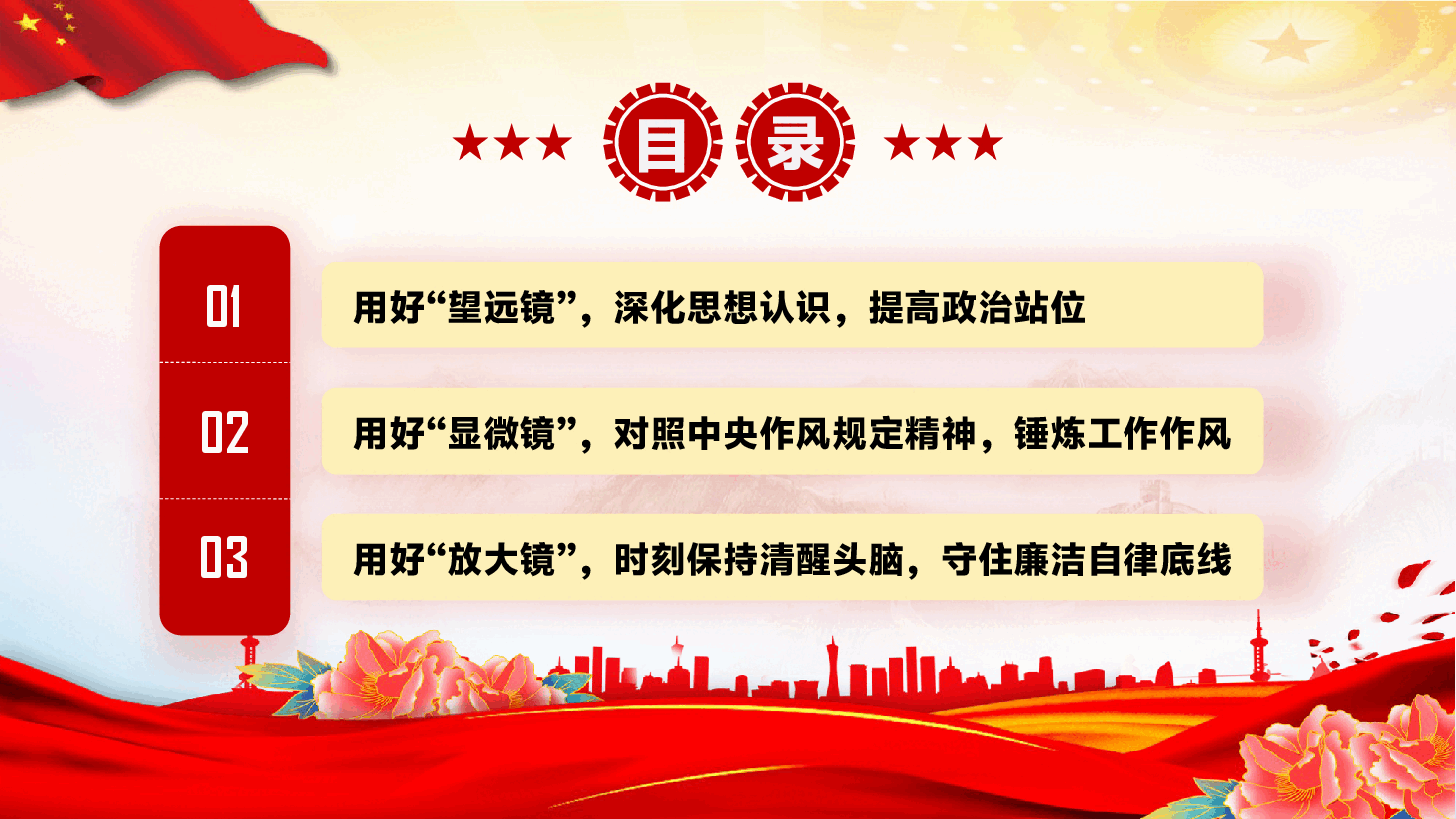 学习教育党课PPT（附文稿）：以镜为鉴，锤炼过硬作风，严守廉洁自律底线.pptx，第3页预览