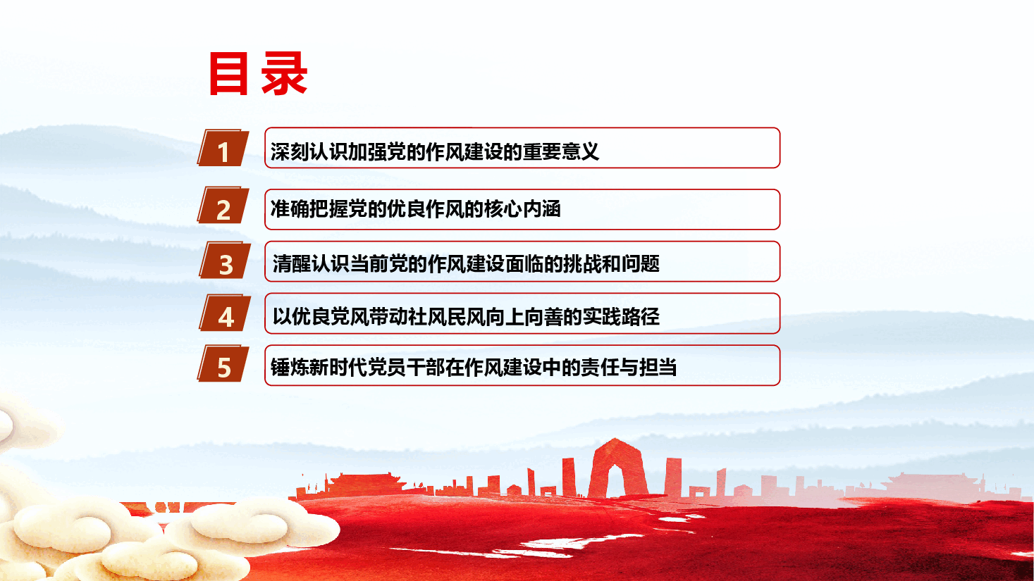 学习贯彻《关于加强党的作风建设论述摘编》PPT:以优良党风引领社风民风,锤炼新时代党员干部的责任与担当.pptx,第3页预览