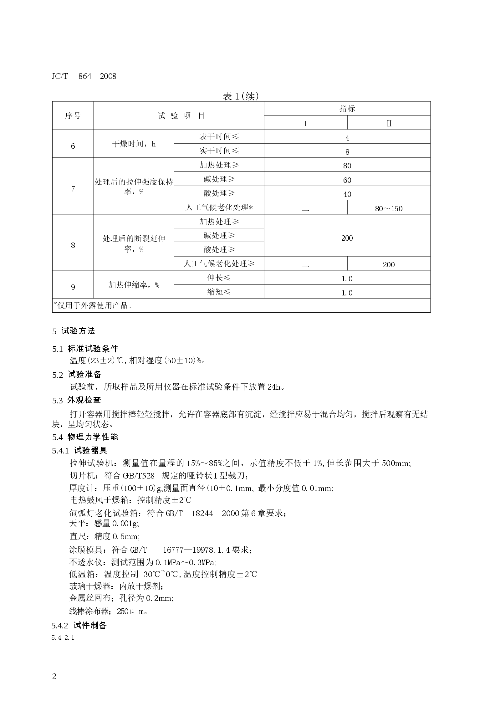 JCT864-2008 聚合物乳液建筑防水涂料.docx,第4页预览