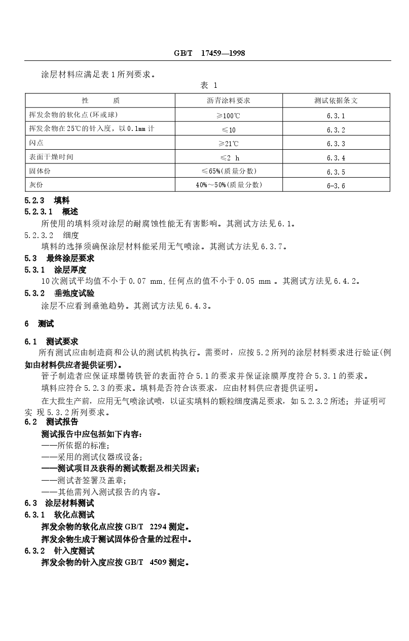 GBT17459-1998 球墨铸铁管 沥青涂层.docx,第3页预览