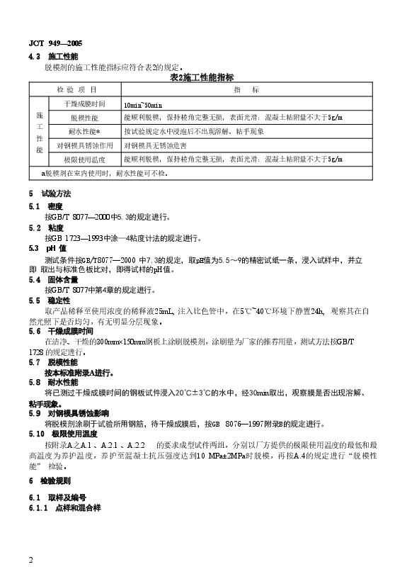 JCT949-2005 混凝土制品用脱模剂.doc,第4页预览