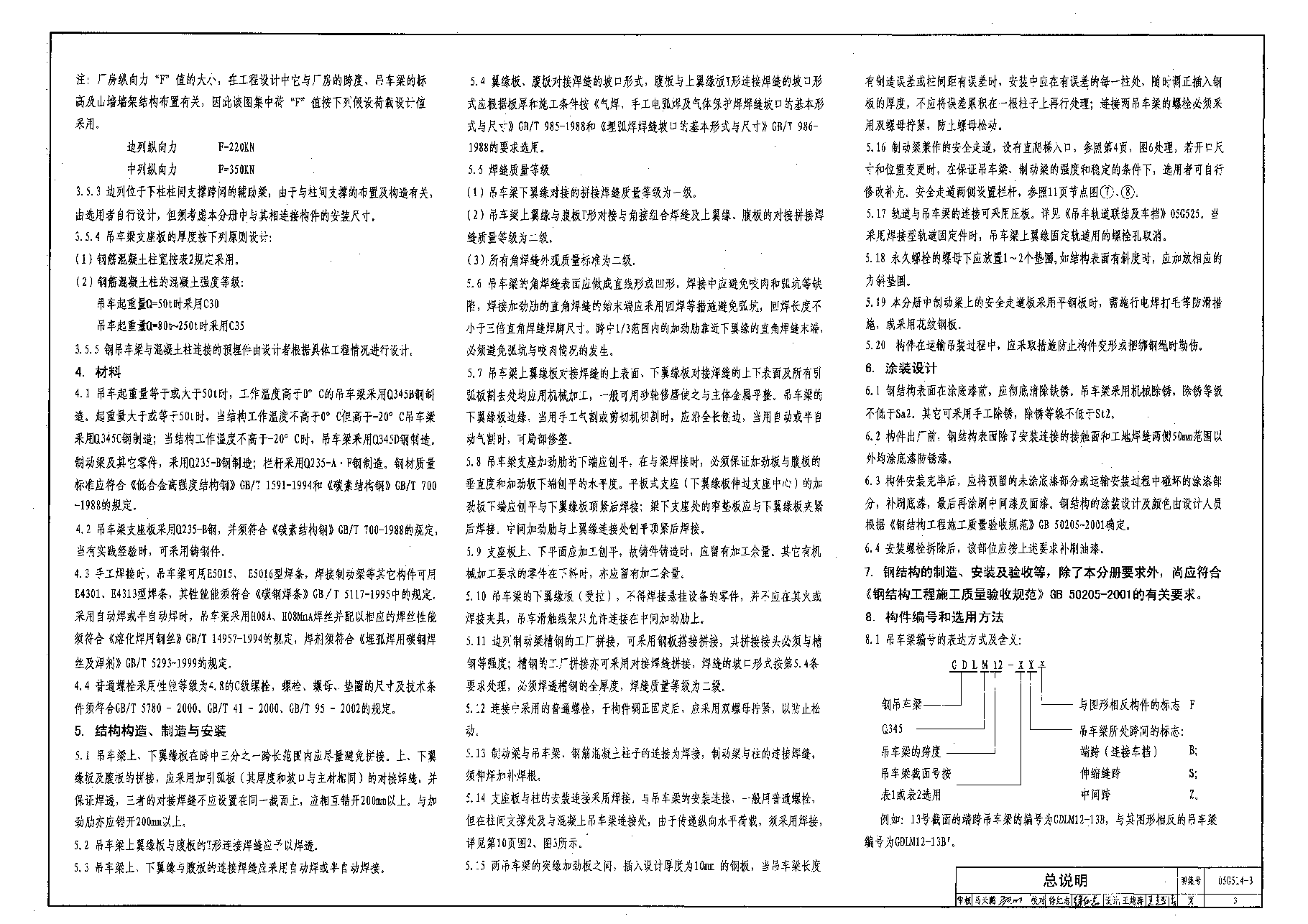 05G514-3 12m实腹式钢吊车梁(中级工作制 A4 A5 Q345钢).pdf，第3页预览