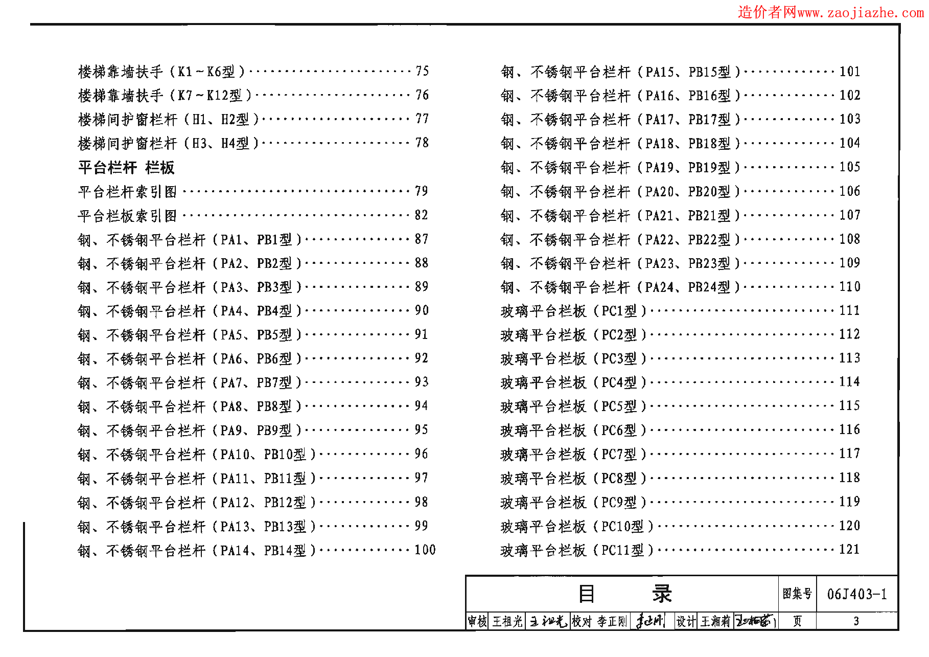 06J403-1楼梯、栏杆、栏板图集.pdf,第3页预览
