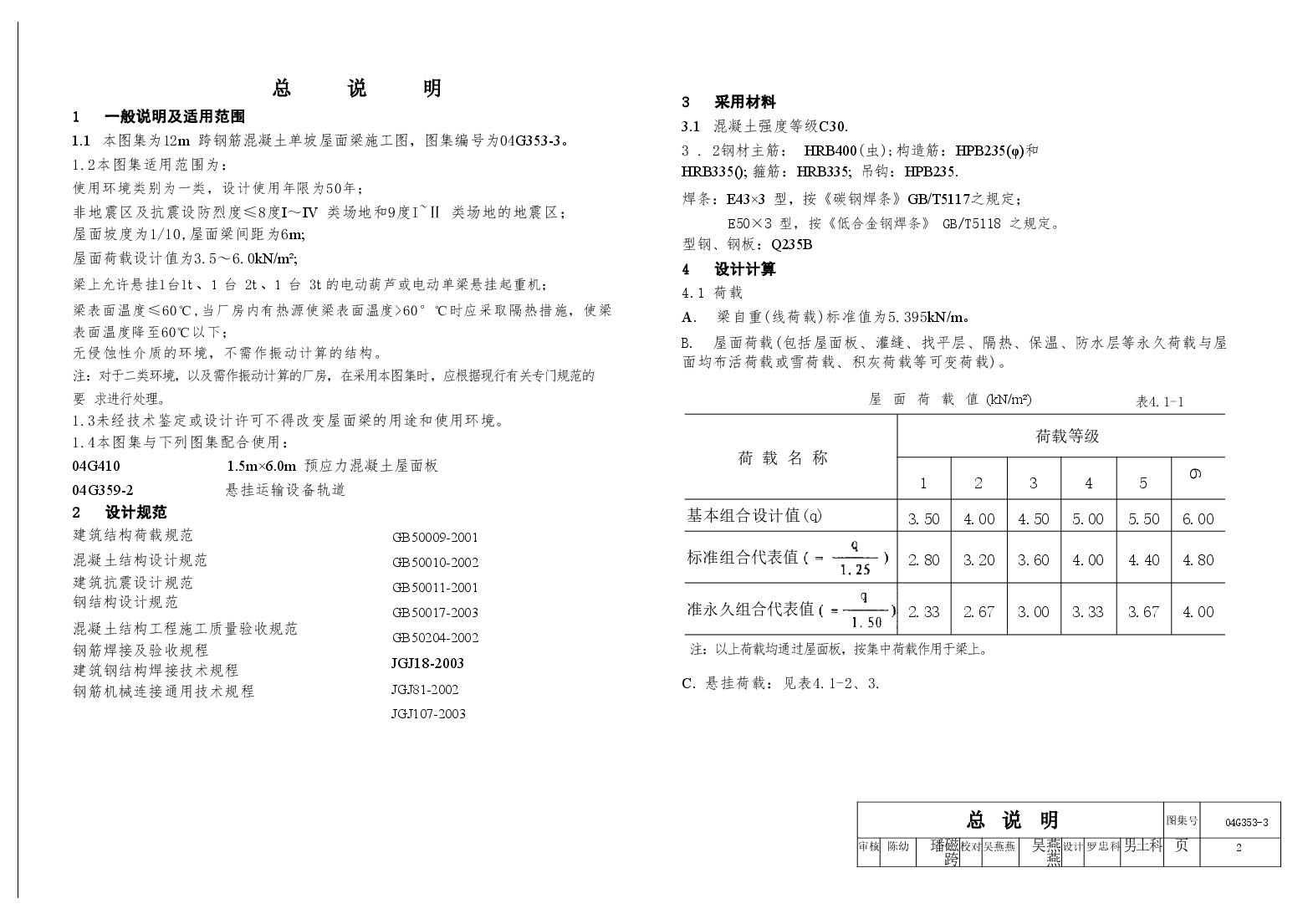04G353-3 钢筋混凝土屋面梁.doc，第2页预览