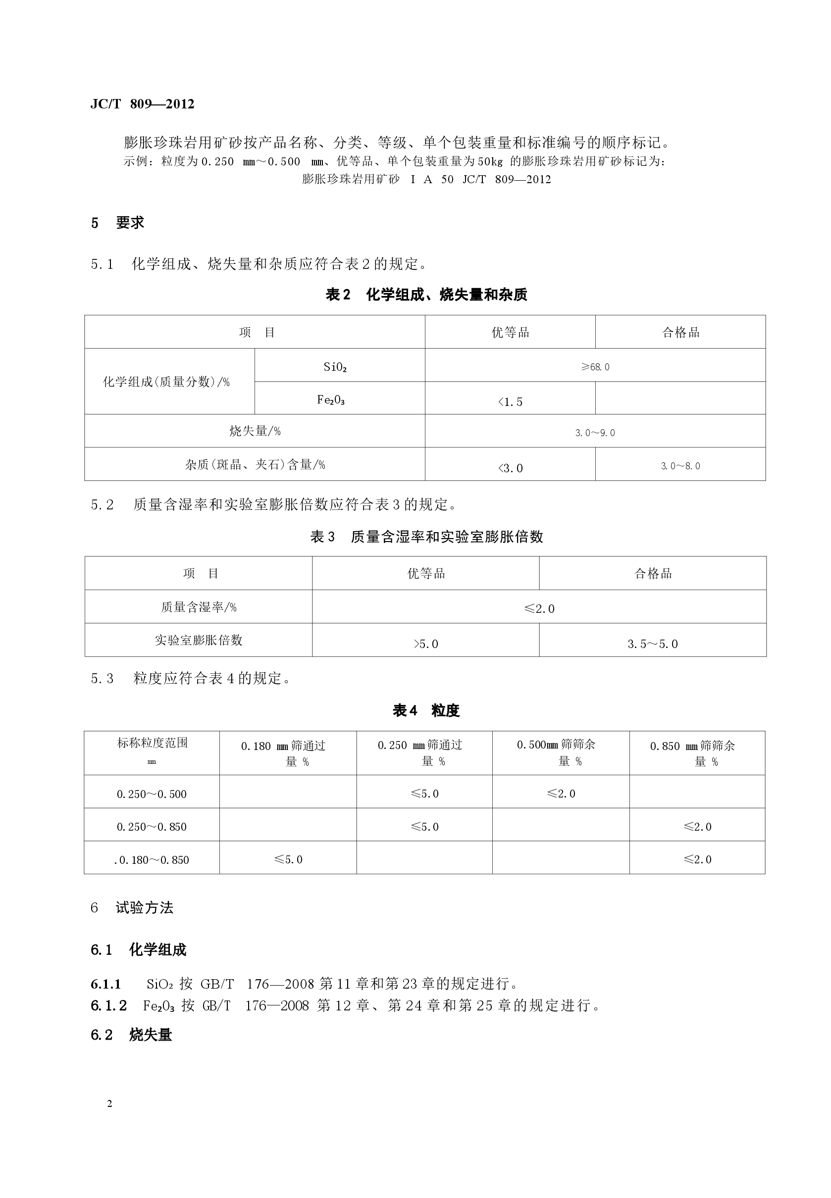 JCT809-2012 膨胀珍珠岩用矿砂.docx，第4页预览
