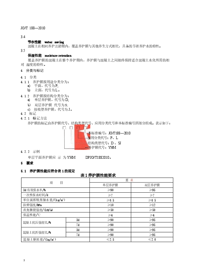 JGT188-2010 混凝土节水保湿养护膜.docx,第4页预览