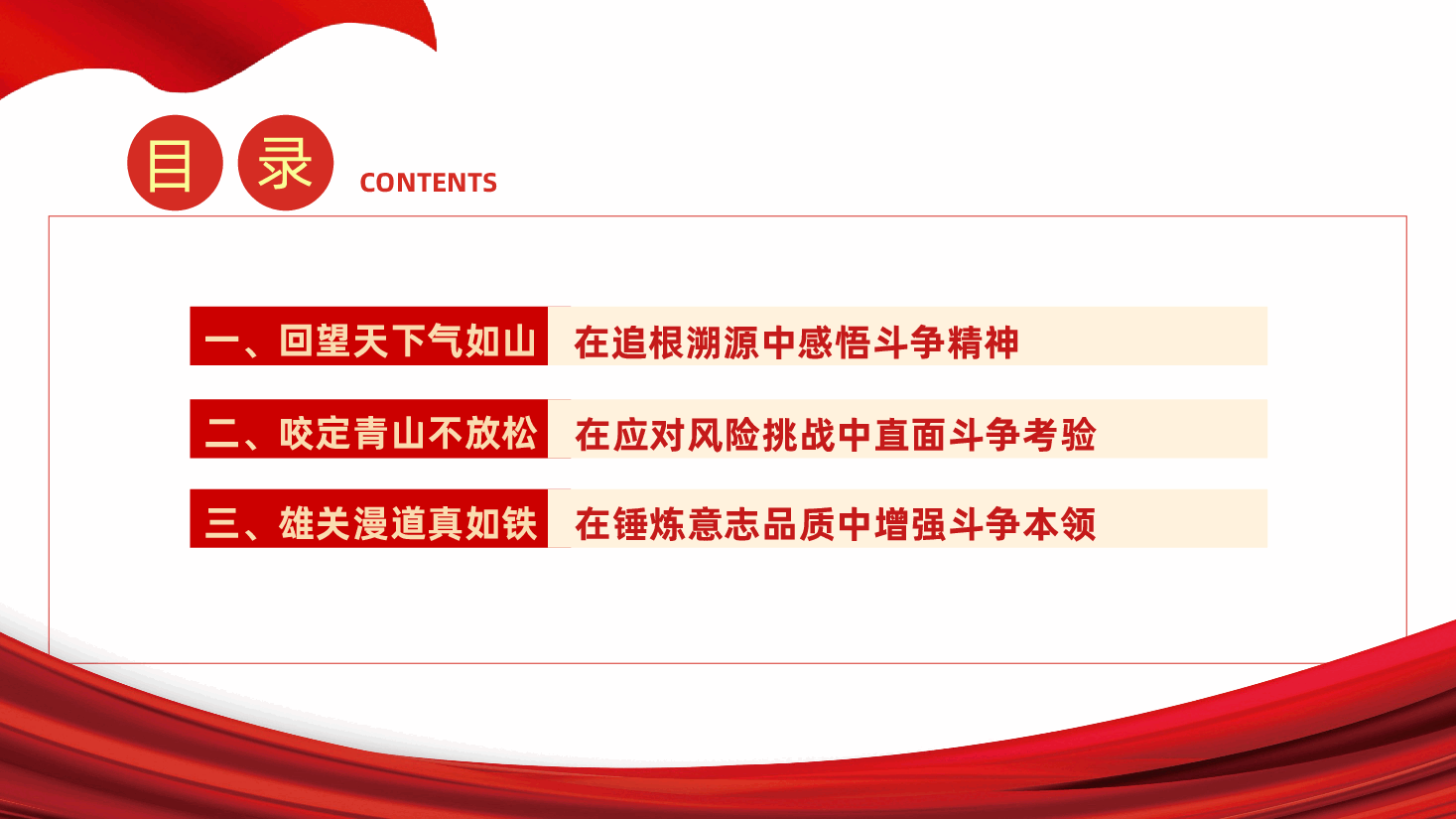 发扬斗争精神，强化责任担当ppt——感悟斗争精神、直面斗争考验、增强斗争本领（含讲稿）.pptx，第3页预览