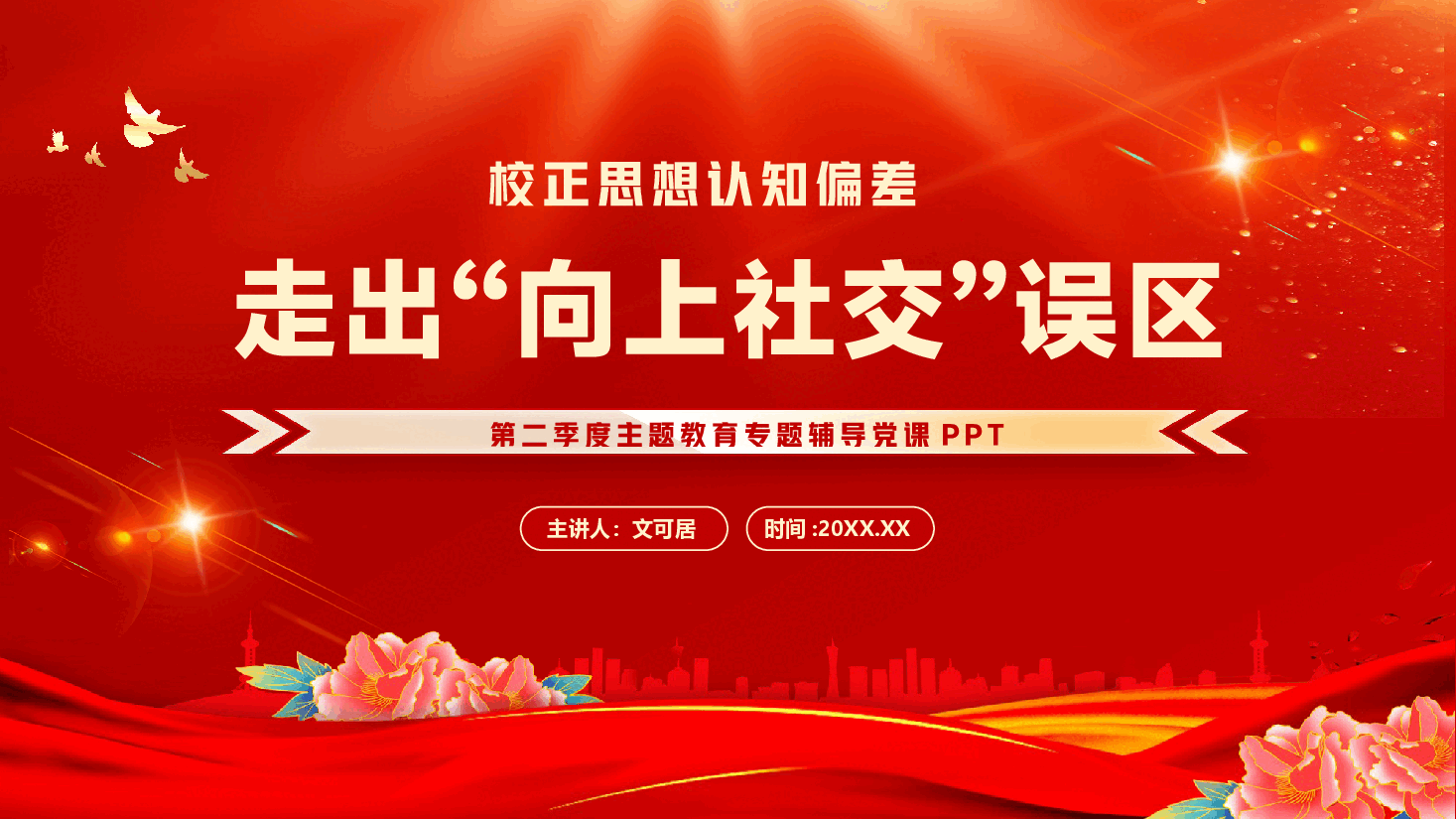 作风建设党课PPT(附文稿):校正思想认知偏差,走出“向上社交”误区.pptx,第1页预览