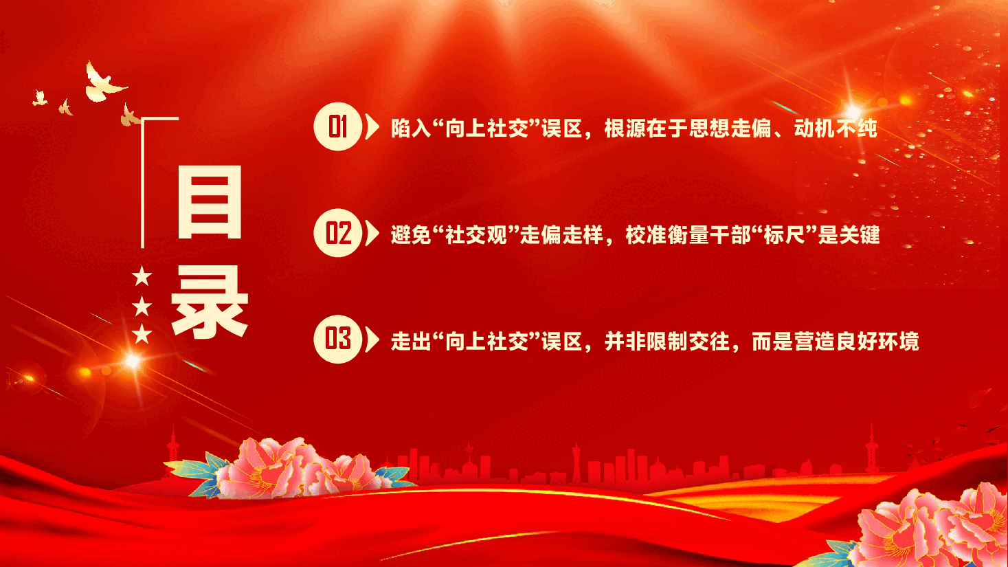 作风建设党课PPT(附文稿):校正思想认知偏差,走出“向上社交”误区.pptx,第3页预览