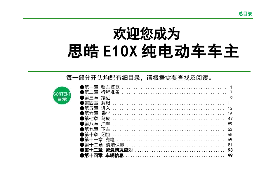 思皓E10X汽车说明书.docx,第1页预览