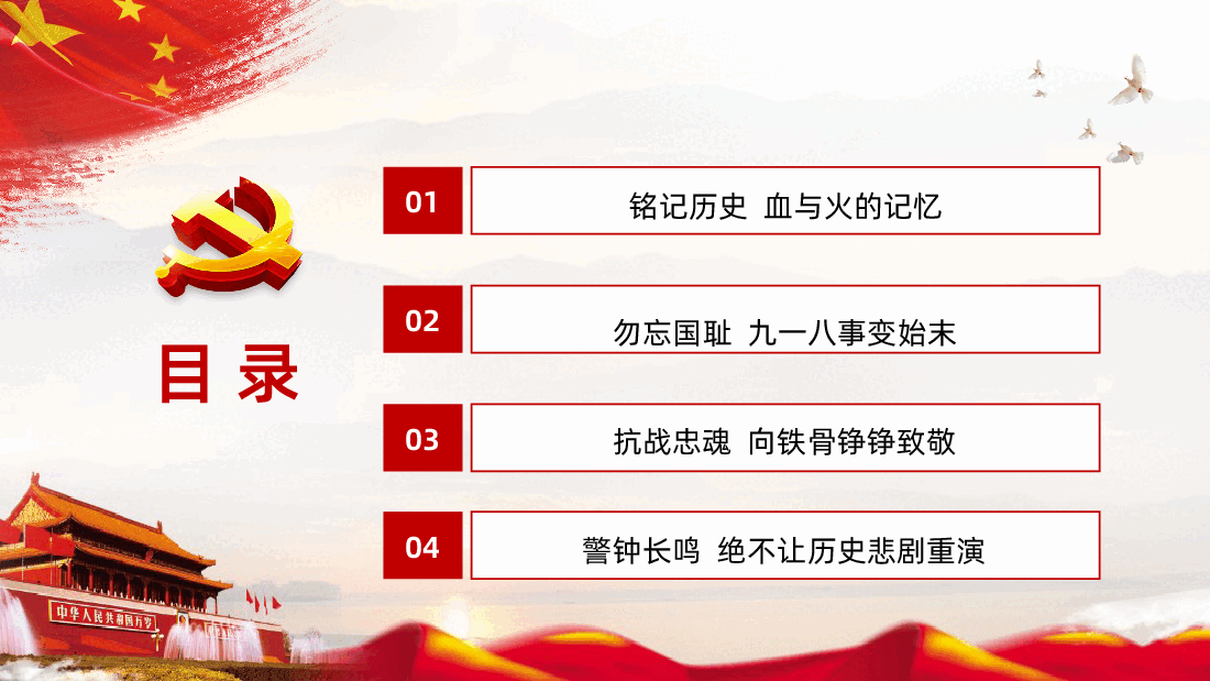 鸣警钟勿忘国耻悼先烈砥砺前行纪念九一八事变课件.pptx,第3页预览